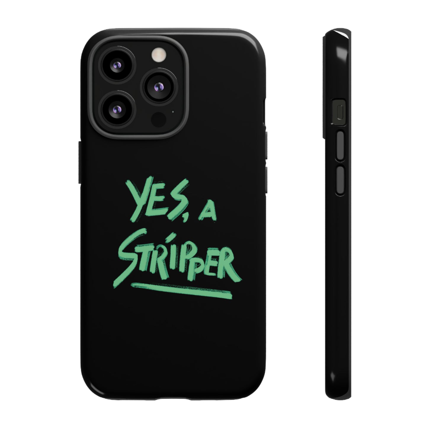YAS Logo iPhone Phone Case BLACK w/Bright GREEN