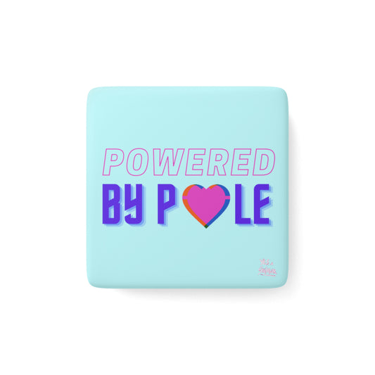 "Powered by Pole" Magnet BLUE