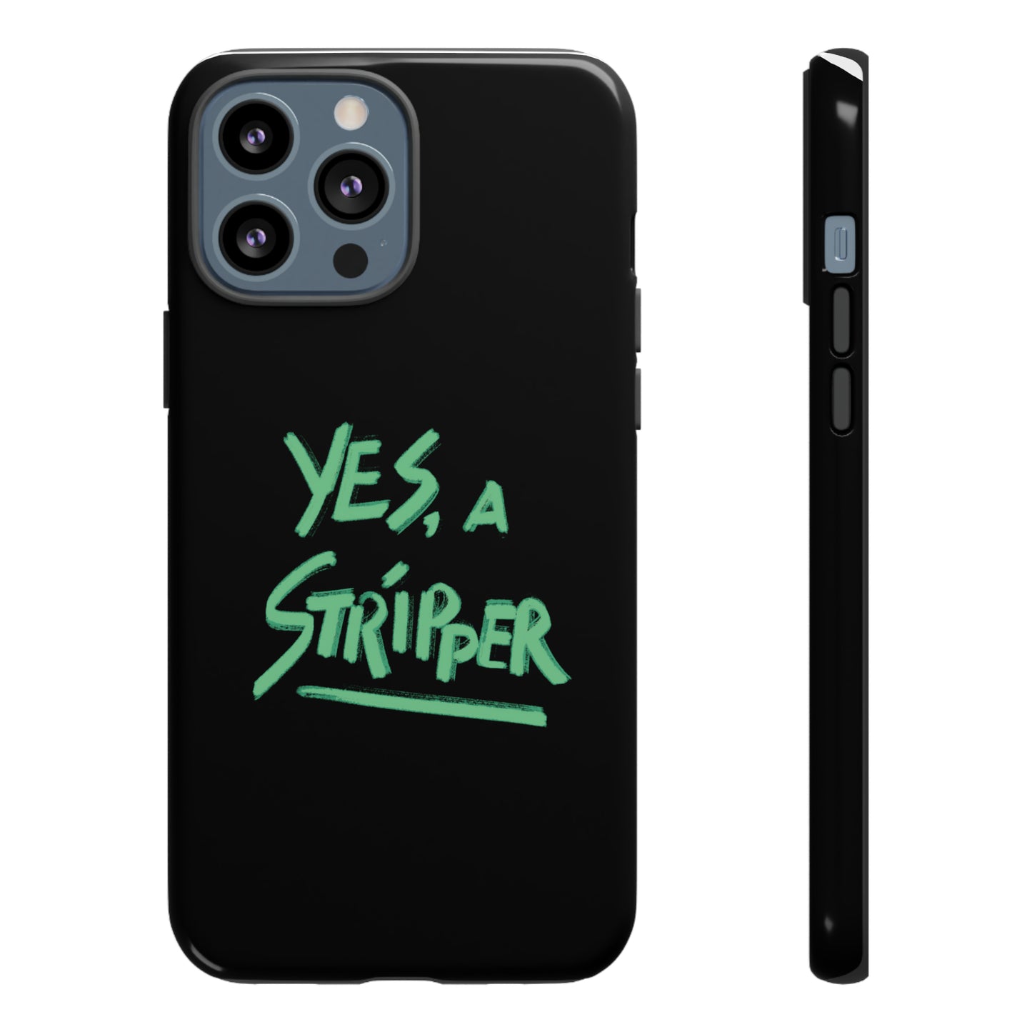 YAS Logo iPhone Phone Case BLACK w/Bright GREEN