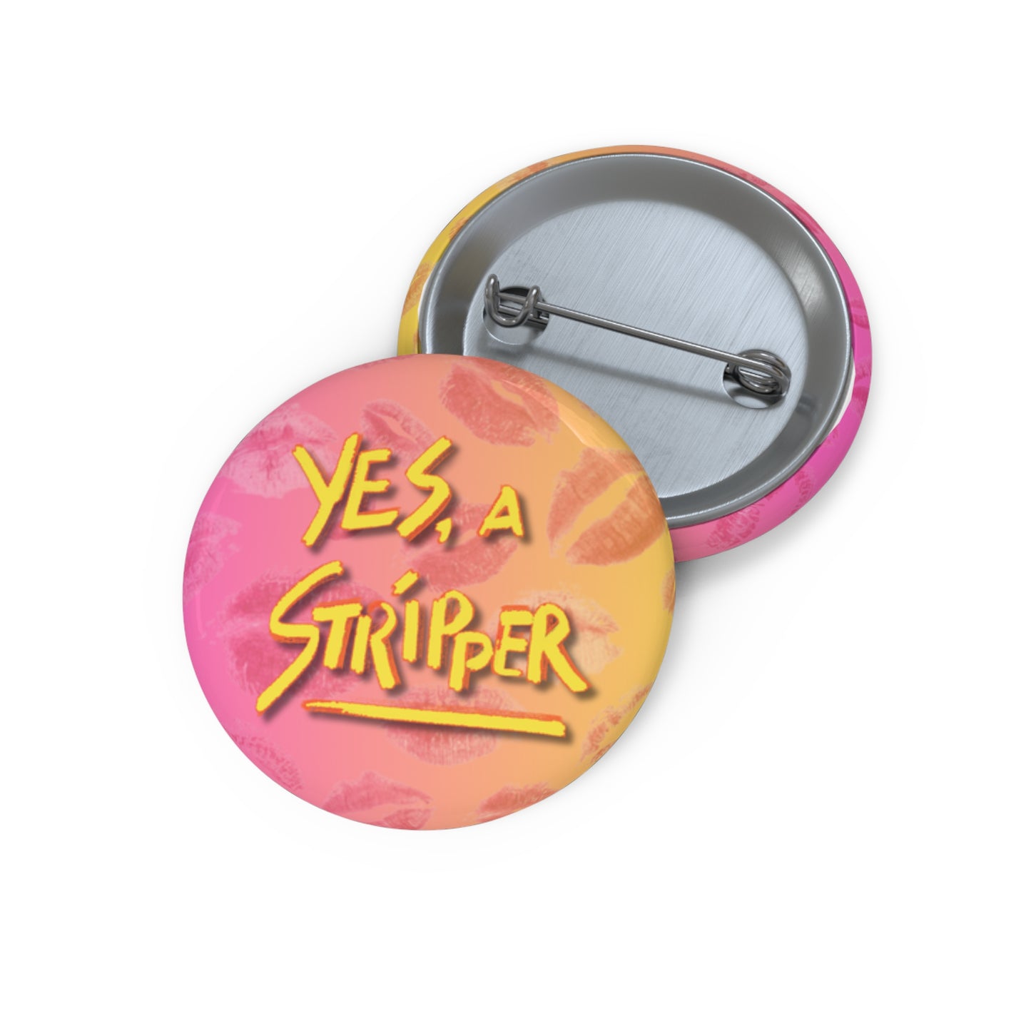 "Kissing" Yes, a Stripper Pin (Pink + Yellow)