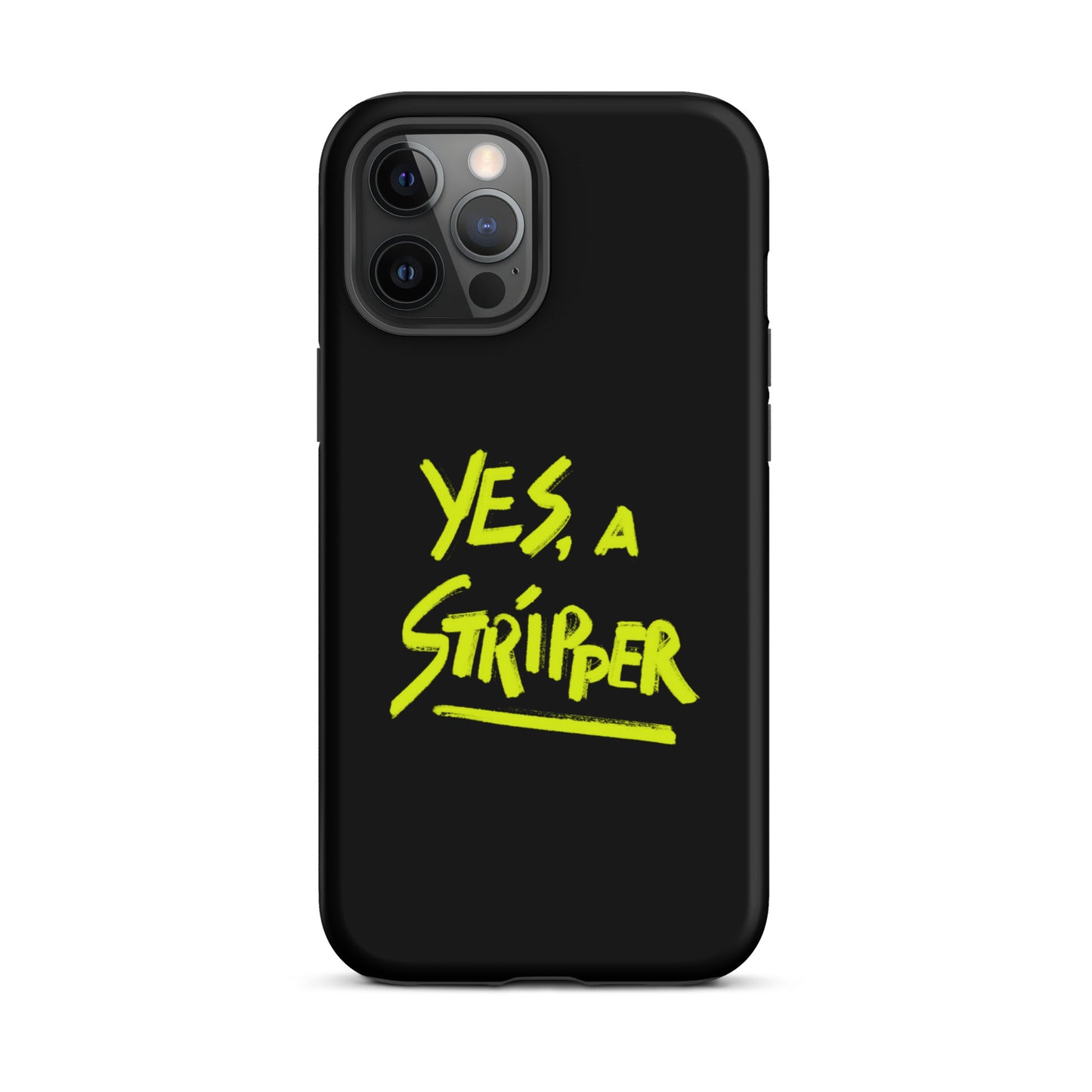 Black with Bright Yellow YaS Logo Phone Case for iPhone