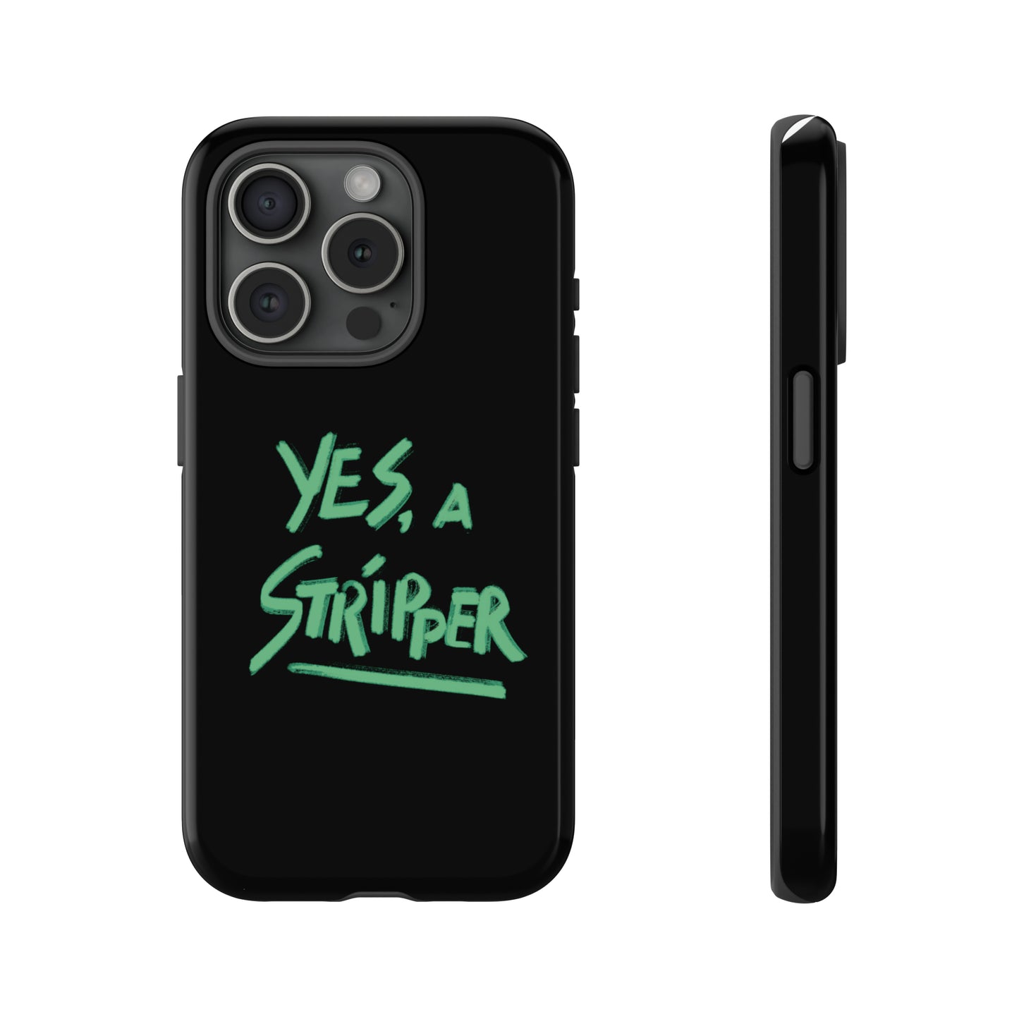 YAS Logo iPhone Phone Case BLACK w/Bright GREEN