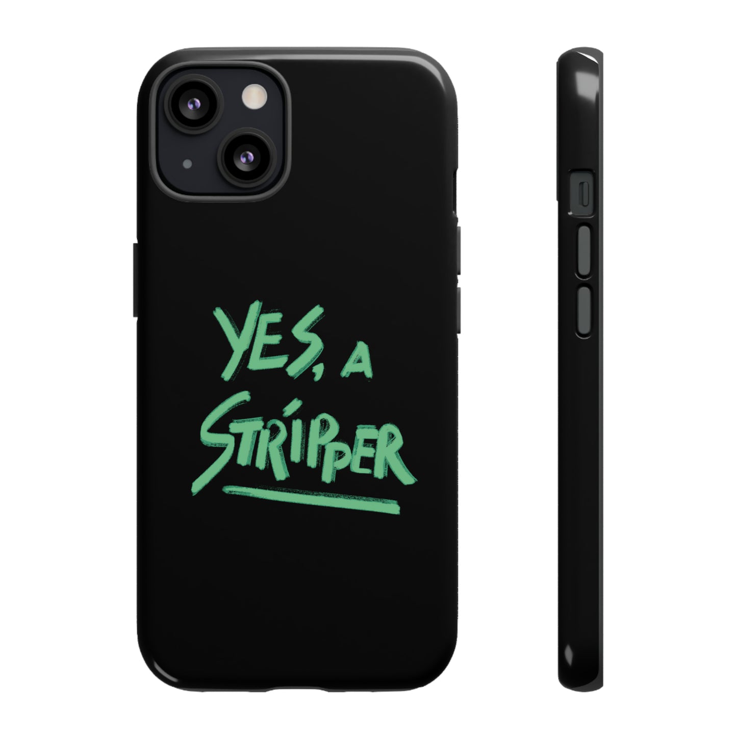 YAS Logo iPhone Phone Case BLACK w/Bright GREEN