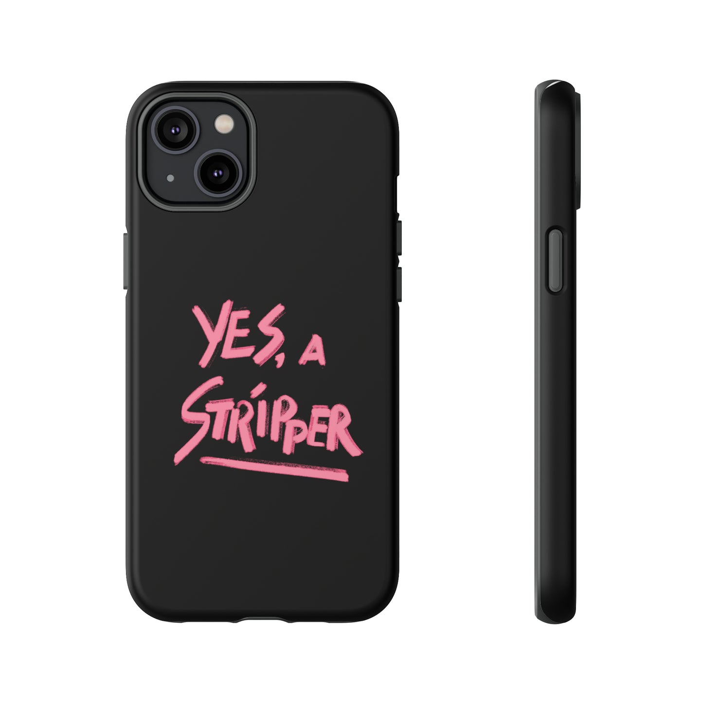 YAS Logo iPhone Phone Case BLACK w/Bright PINK