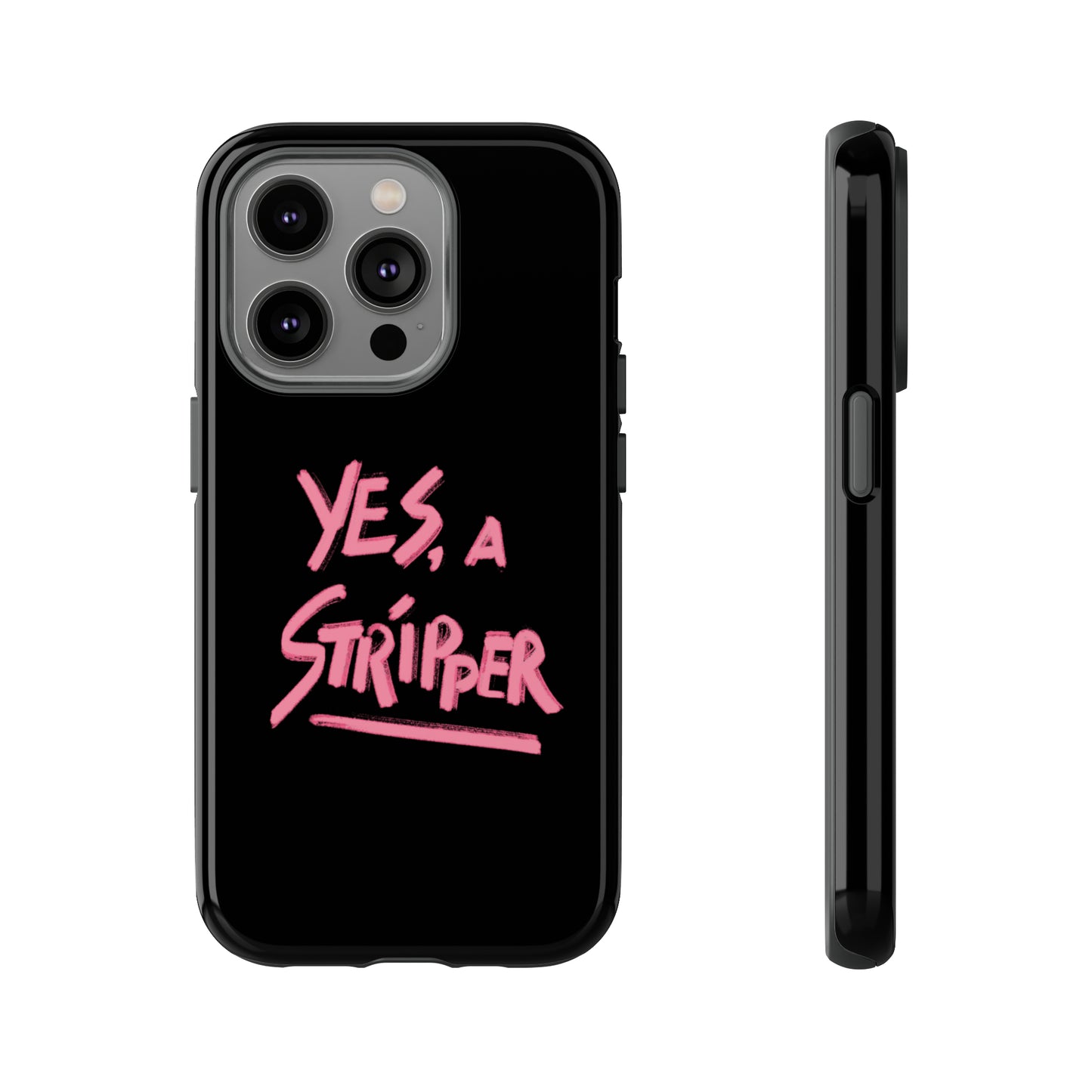 YAS Logo iPhone Phone Case BLACK w/Bright PINK