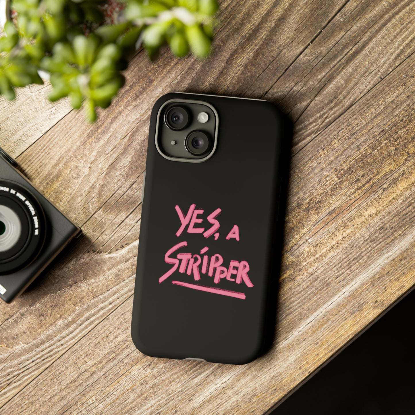 YAS Logo iPhone Phone Case BLACK w/Bright PINK