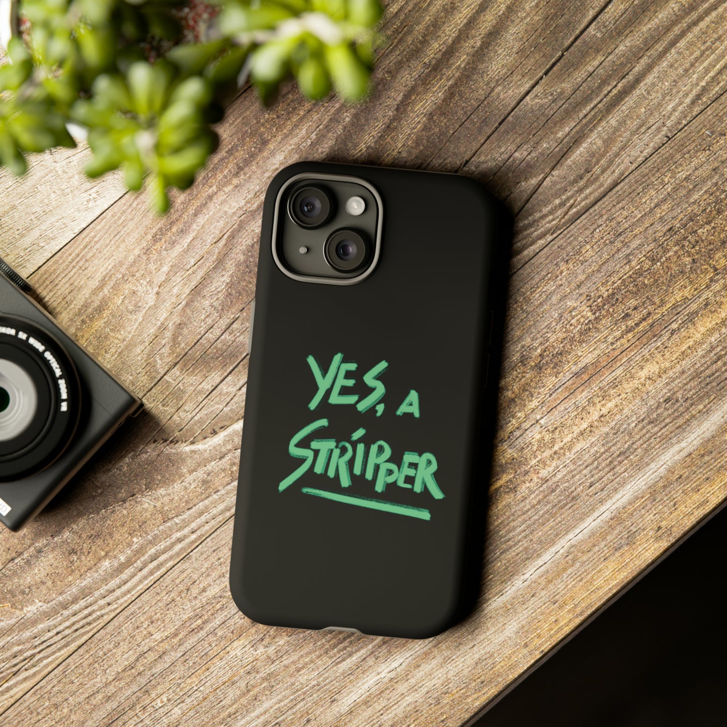 YAS Logo iPhone Phone Case BLACK w/Bright GREEN