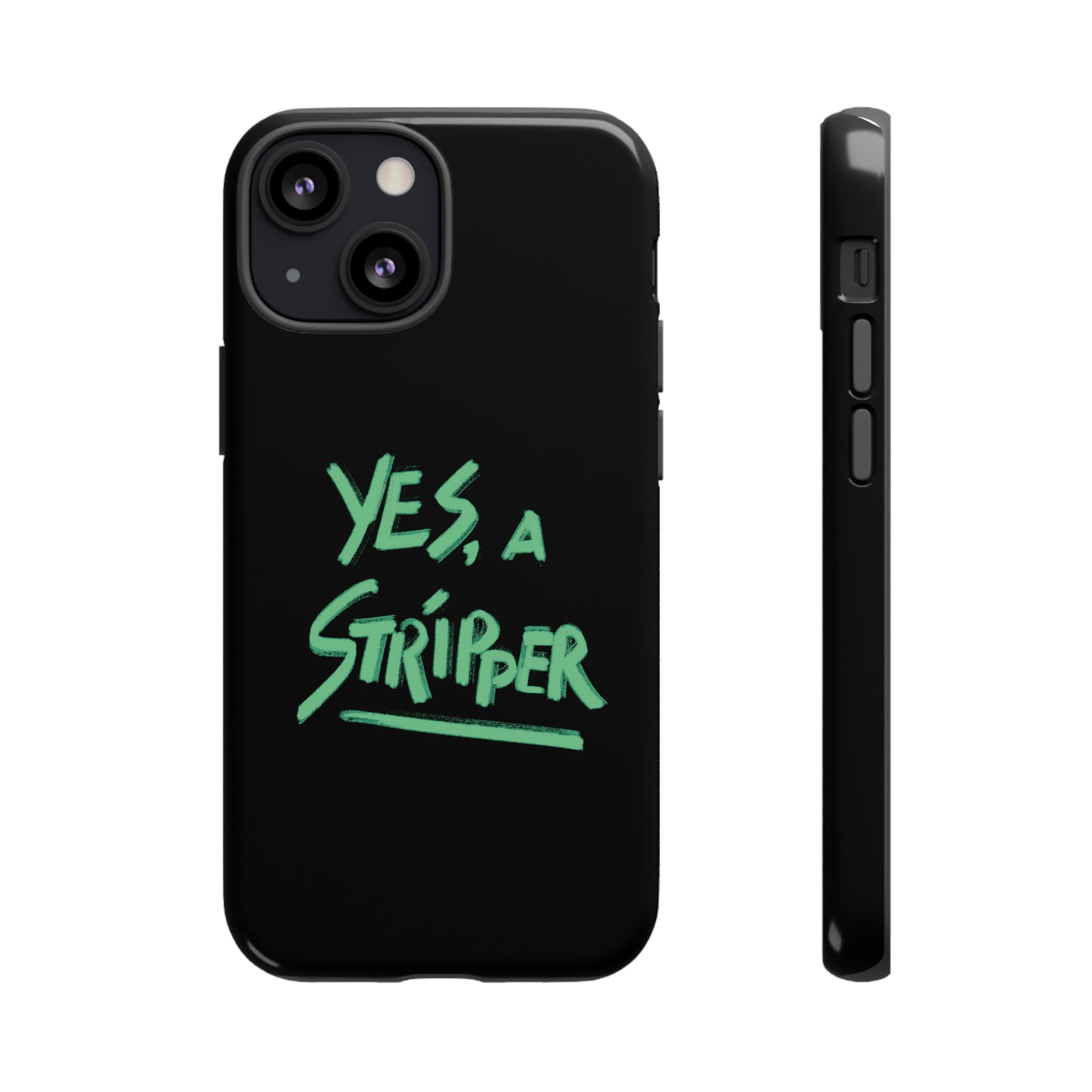 YAS Logo iPhone Phone Case BLACK w/Bright GREEN