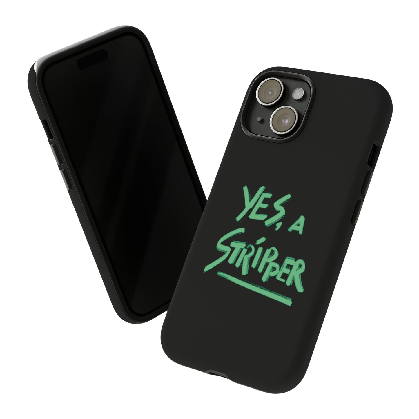 YAS Logo iPhone Phone Case BLACK w/Bright GREEN