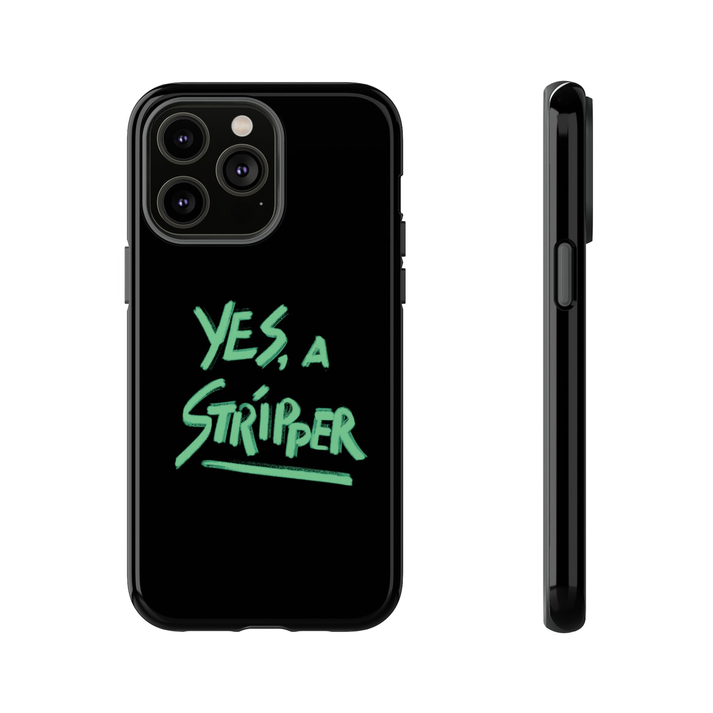 YAS Logo iPhone Phone Case BLACK w/Bright GREEN