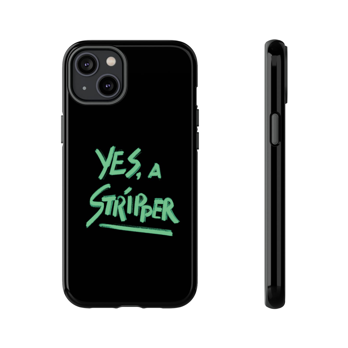 YAS Logo iPhone Phone Case BLACK w/Bright GREEN