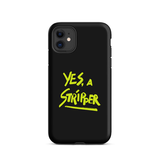 Black with Bright Yellow YaS Logo Phone Case for iPhone