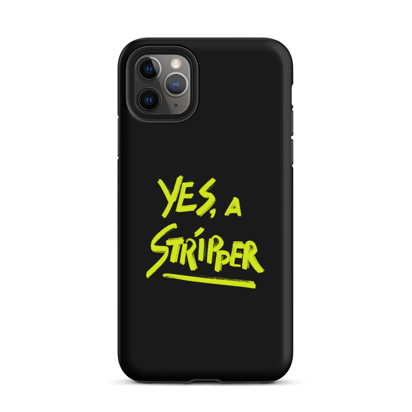 Black with Bright Yellow YaS Logo Phone Case for iPhone