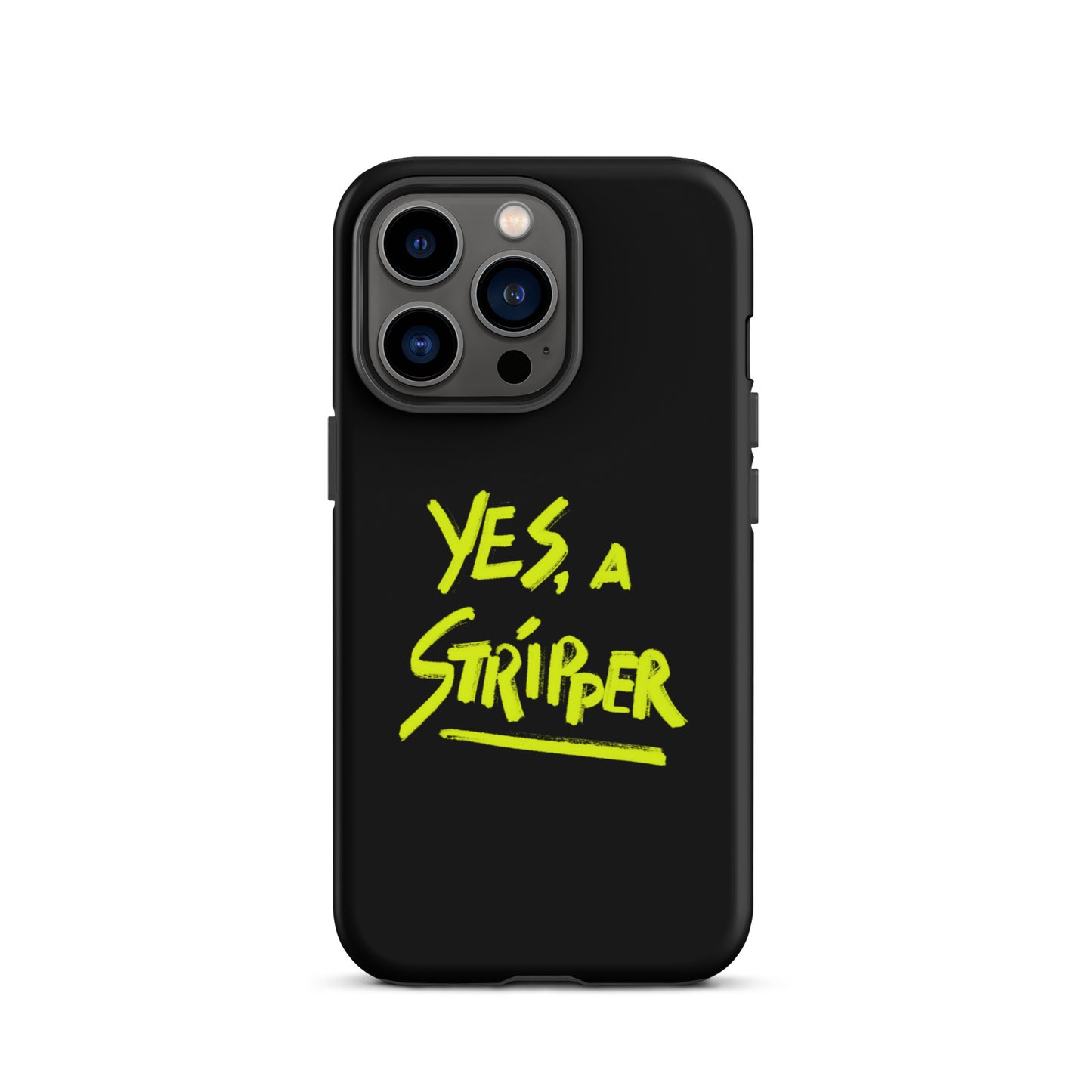 Black with Bright Yellow YaS Logo Phone Case for iPhone