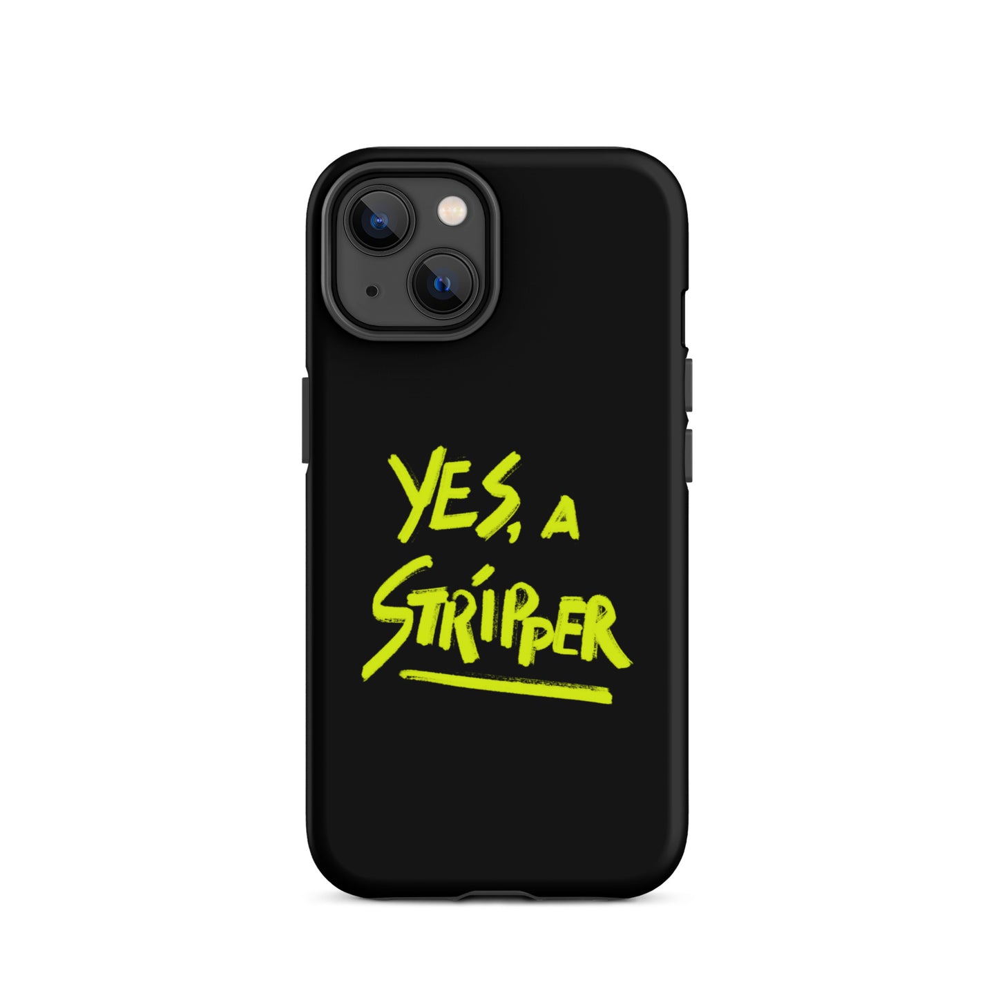 Black with Bright Yellow YaS Logo Phone Case for iPhone