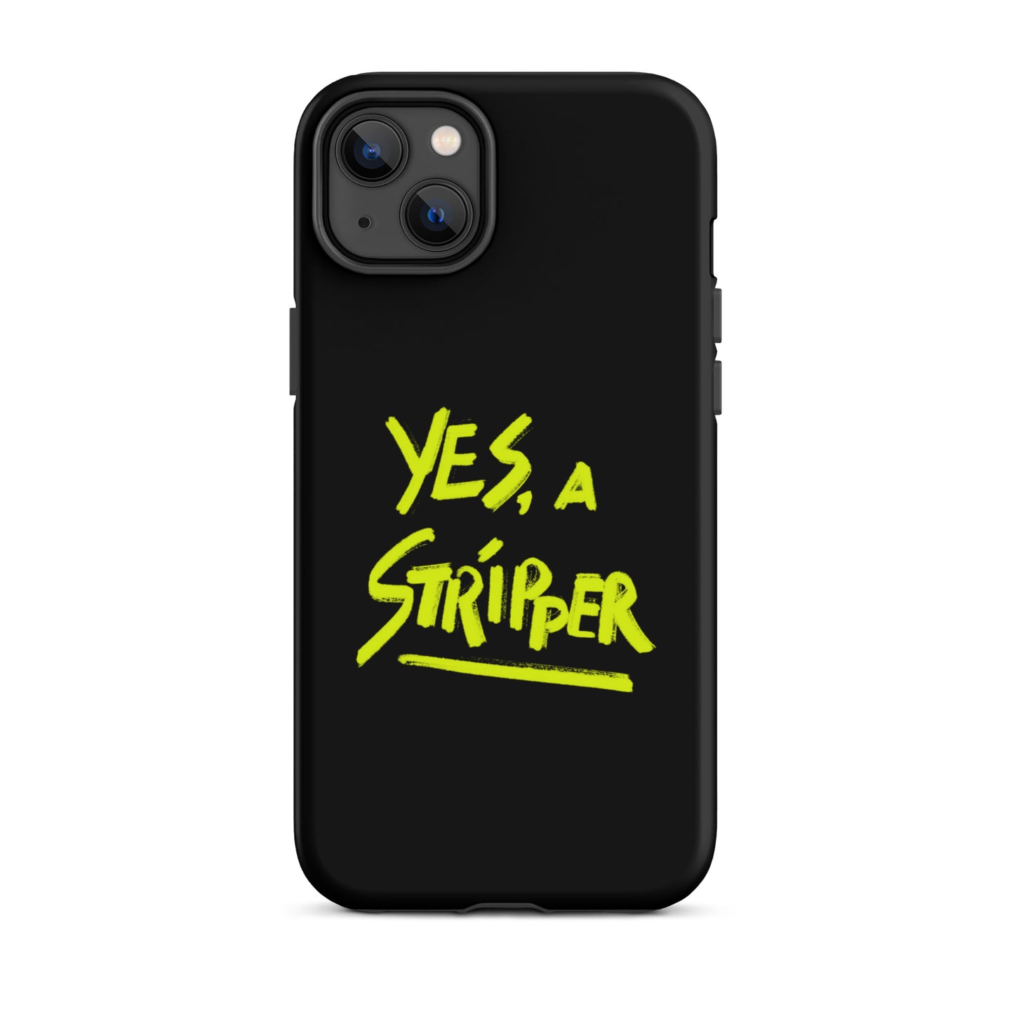 Black with Bright Yellow YaS Logo Phone Case for iPhone