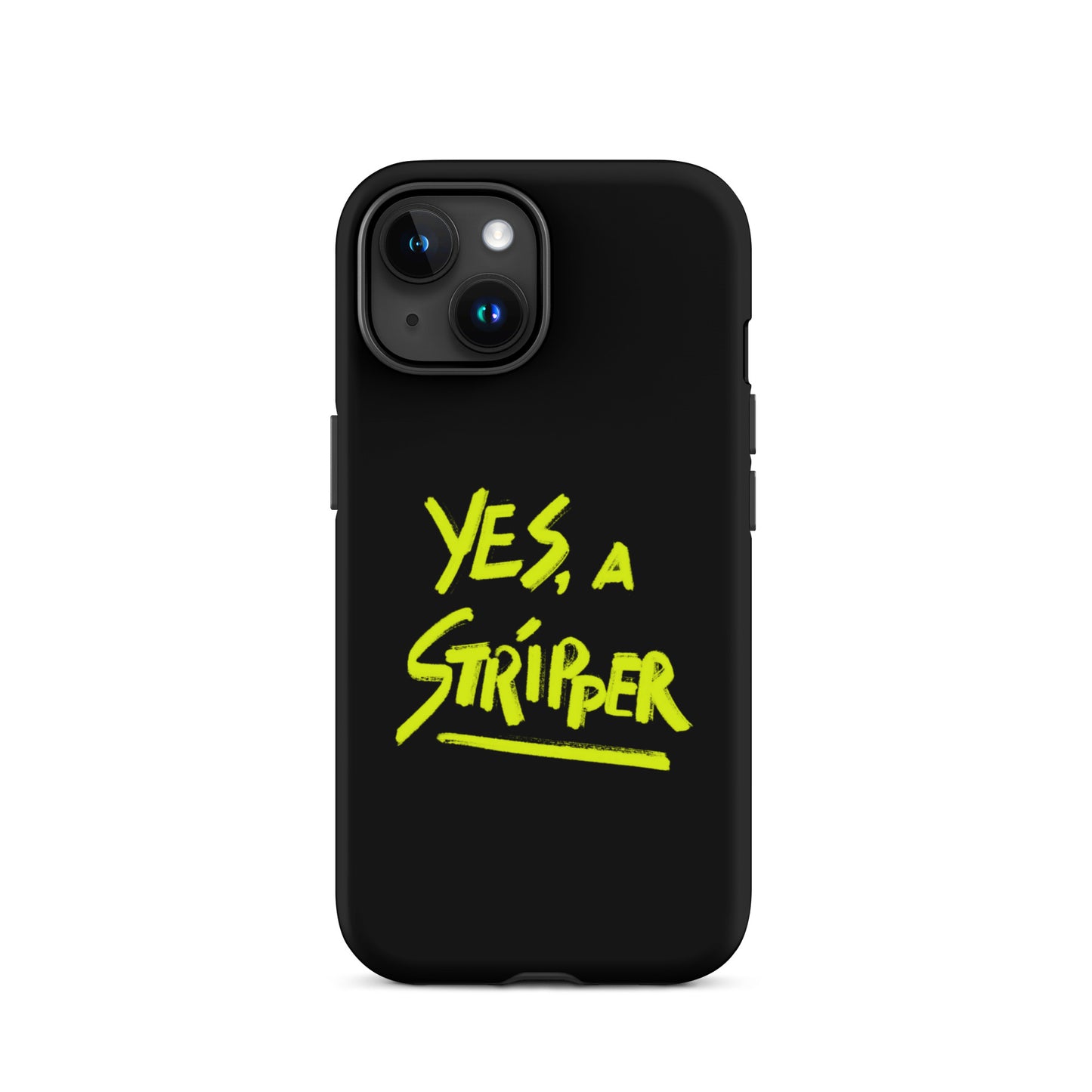 Black with Bright Yellow YaS Logo Phone Case for iPhone