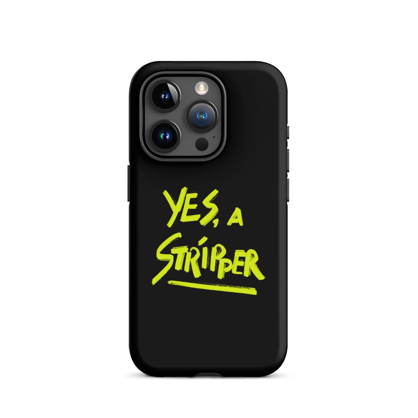 Black with Bright Yellow YaS Logo Phone Case for iPhone